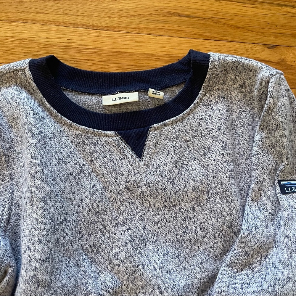 L.L. Bean Heather Navy Sweatshirt and Joggers Lounge / Pajama set - Picture 2 of 6